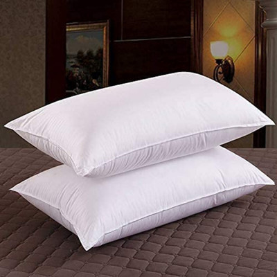 WELLCOSY Microfibre Solid Sleeping Pillow Pack of 2(White)