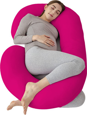 Daddy Cool Ultra Soft C Shaped Microfibre Solid Pregnancy Pillow Pack of 1(Rani Pink)