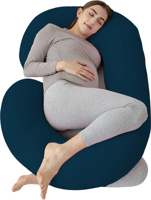 Daddy Cool Ultra Soft C Shaped Microfibre Solid Pregnancy Pillow Pack of 1(Sea Blue)