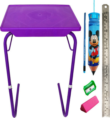 sai praseeda PouchSharpnerEraserMetalScalePencil Plastic Portable Laptop Table(Finish Color - PURPLE, DIY(Do-It-Yourself))