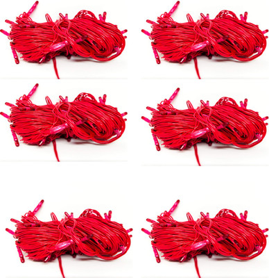 Ascension 50 LEDs 13 m Red Steady String Rice Lights(Pack of 6)