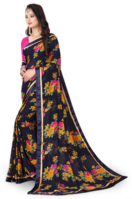 mahalaxmi fab Printed Daily Wear Chiffon Saree(Multicolor)
