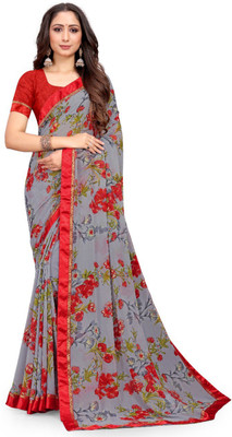 mahalaxmi fab Printed Daily Wear Chiffon Saree(Multicolor)