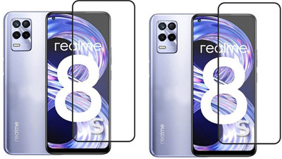Bodoma Edge To Edge Tempered Glass for Realme 8S Pack of 2(Pack of 2)