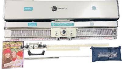 White Tiger Knit Grey Dynamic Hand Knitting Machine with Shining Stainless Steel Bed (41 * 9 * 4) Manual Sewing Machine