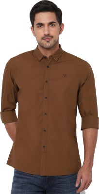 Allen Solly Men Solid Casual Khaki Shirt