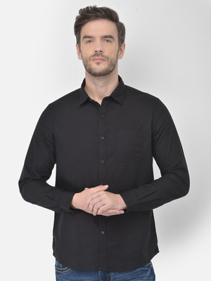 Canary London Men Solid Casual Black Shirt