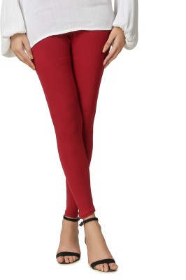 Swastik Stuffs Ankle Length Ethnic Wear Legging(Maroon, Solid)