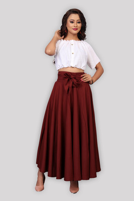 MJ Creation Women Ethnic Top Skirt Set