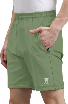 INDICLUB Solid Men Light Green Regular Shorts, Sports Shorts, Beach Shorts