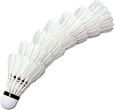 Sapna sales Feather Badminton Shuttlecock standard Size white Pack of 10 Feather Shuttle  - White(Fast, 79, Pack of 10)