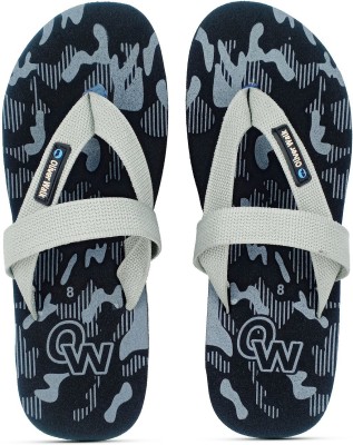 OLIVER WALK Men Flip Flops(Black , 8)