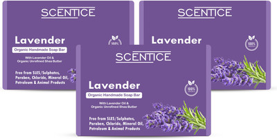 Scentice Lavender Luxury Handmade Soap | Relaxes Mind & Body(3 x 100 g)