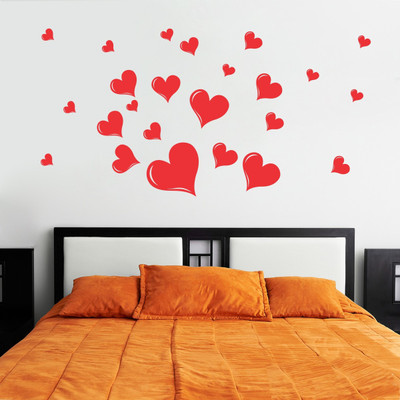 VCREATE DECOR 39 cm Heart Wall Sticker And Decal Self Adhesive Sticker(Pack of 1)