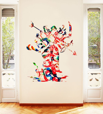 VCREATE DECOR 58 cm Durga maa beautiful colours Wall Sticker And Decal Self Adhesive Sticker(Pack of 1)
