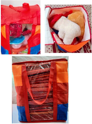 Shyam Creation Polyester Foldable Toy Storage Bag , Cloth Storage Bag , laundary bag With Handle for multipurpose use ( colourful) Storage Basket(Pack of 1)