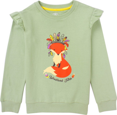 Cub McPaws Full Sleeve Graphic Print Girls Sweatshirt