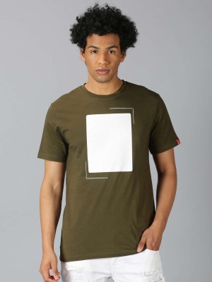 UrGear Striped Men Round Neck Dark Green T-Shirt