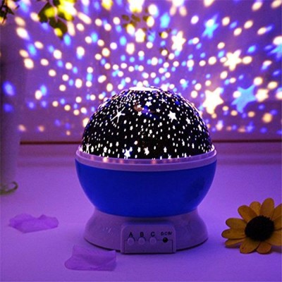 Tradeone Star Master Dream Colorful LED Night Light Rotating Projector Lamp, 360 Degree Moon Star Projection with USB Wire, Turn Any Room Into A Sky, Bulb Light Night Lamp(14 cm, Multicolor)