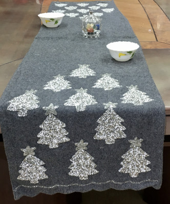 INERTIA Grey 183 cm Table Runner(Cotton)
