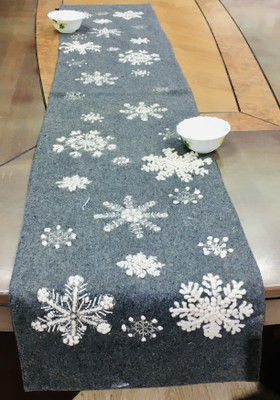 INERTIA Grey 183 cm Table Runner(Cotton)