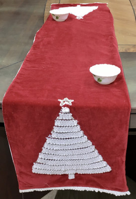 INERTIA Red 183 cm Table Runner(Cotton)