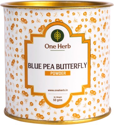 one herb Blue Pea Tea Butterfly Powder 50g, Blue Matcha, Helps Improve Eyesight, DIY for Facemask, Skin Care, Cocktails, Herbal Tea Herbal Infusion Tea Tin(50 g)