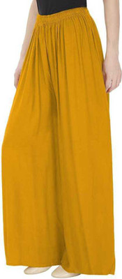 P G Regular Fit Women Yellow Trousers
