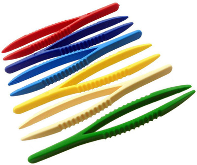 Luxuro 6 Color Plastic Tweezer Set With Textured Handle – Tweezers 6pc Set