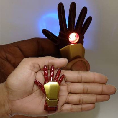 Marvel Iron Man Hand Key Chain Creative USB Rechargeable Cigarette Lighter Maroon IMH Lighter_001 Cigarette Lighter(Maroon)