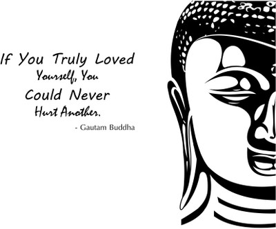 StickerYard 86.36 cm Buddha Self Adhesive Sticker(Pack of 1)