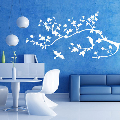 StickerYard 46 cm White Branch & Birds Self Adhesive Sticker(Pack of 1)