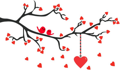 StickerYard 91.44 cm Birds On Branch Self Adhesive Sticker(Pack of 1)