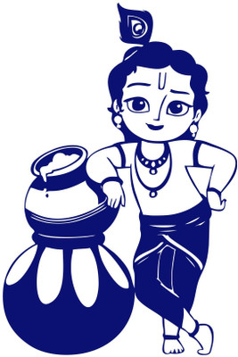 StickerYard 76 cm Lord Bal Krishna Self Adhesive Sticker(Pack of 1)