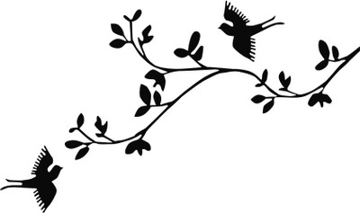 StickerYard 91.44 cm Beautiful Branch Birds Self Adhesive Sticker(Pack of 1)