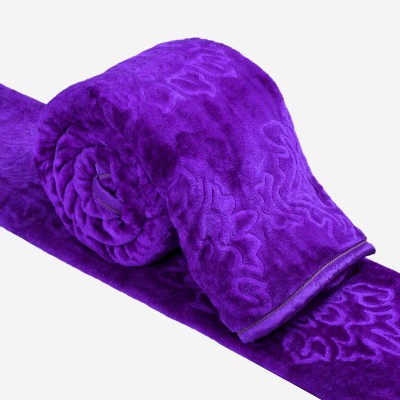 Guru Kripa Floral Double Mink Blanket for  Heavy Winter(Microfiber, Purple)