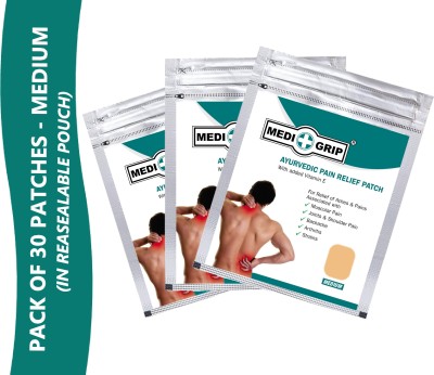 Medigrip Medium Ayurvedic Pain Relief Patch | Natural Herbal | Instant Relief For Modern People Plaster & Patch (30 Patches) Plaster & Patch(30 x 1 Patches)