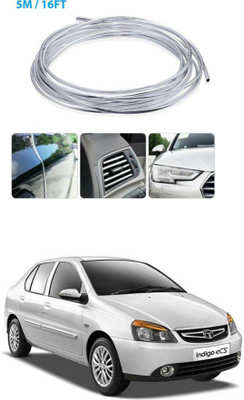 APICAL Tata Indigo CS Edge Guard Protector for Door and Edges 5 Meter) (Colour-Chrome Silver) Car Beading Roll For Bumper, Door, Window Sill(5 m)