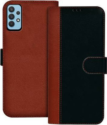 Mycos Flip Cover for Samsung Galaxy M32 5G(Black, Brown, Shock Proof, Pack of: 1)
