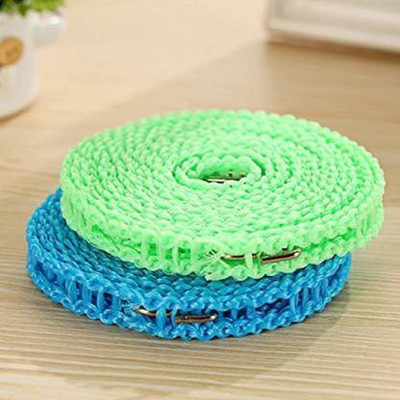 Moxtiza Windproof Anti-Slip Clothes Washing Line Drying Nylon Rope with Hooks Nylon2 pcs Nylon Retractable Clothesline(5 m)