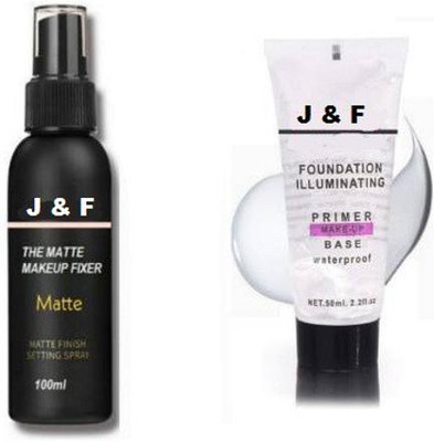 Hudabird Makeup Fixer with Makeup Base Tube Primer Waterproof 150 ML(2 Items in the set)
