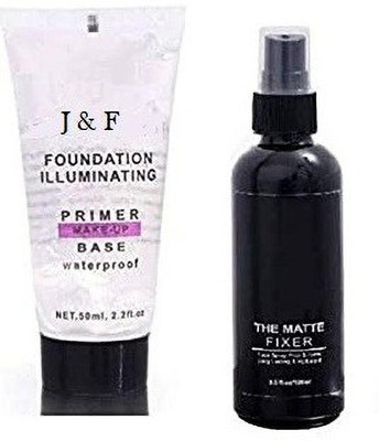 HINSHITSHU Most Beautiful Trending Makeup Fixer Combo With Primer Illuminating 150 ml Transparent(2 Items in the set)