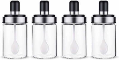 Navmi Glass Utility Container  - 300 ml(Pack of 4, Multicolor)