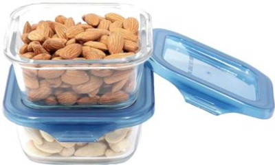 Flipkart SmartBuy Glass Utility Container  - 320 ml(Pack of 2, Blue)