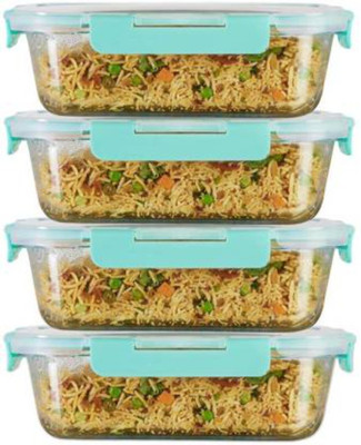 Flipkart SmartBuy Glass Utility Container  - 1520 ml(Pack of 4, Blue)