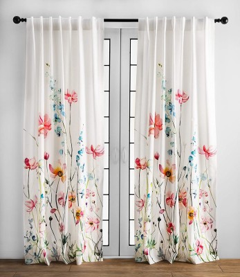 MUSKAN DECORE 276 cm (9 ft) Polyester Blackout Long Door Curtain (Pack Of 2)(3D Printed, Multicolor)