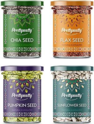 GreenFinity Raw Pumpkin - 100g, Sunflower - 100g, Flax - 125g, Chia Seeds - 125g | Immunity Combo | All Premium(450 g, Pack of 4)