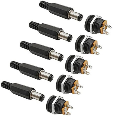 ERHIndia (5 Pair) 12v DC Pin Male and Female Socket Set 12V 3A 5.5 x 2.1mm Plastic Male Plugs Power Socket Female Jack Screw Nut Panel Mount Connector for Multiple Applications Electronic Components Electronic Hobby Kit ERHIndia (5 Pair) 12v DC Pin Male and Female Socket Set 12V 3A 5.5 x 2.1mm Plastic Male Plugs Power Socket Female Jack Screw Nut Panel Mount Connector for Multiple Applications Electronic Components Electronic Hobby Kit