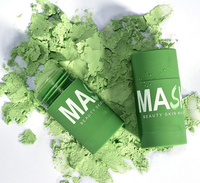 ADJD Green Mask Stick Blackhead Remover and Deep Cleansing Oil Control and Anti-Acne Solid and Fine, Moisturizing, Suitable for All Skin Types pack of 2(80 g)