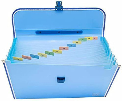 KP2 PLASTIC Plastic Presents Plastic File 13 Folder(Set Of 1, Blue)